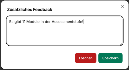 Wenn du Daumen runter klickst, kannst du zusätzlich eigenes Feedback in einem Freitextfeld eingeben